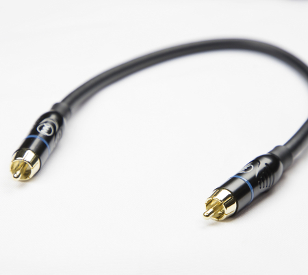 Патч-кабель MUZKABEL RCBIK3P - 0.1 метра, RCA – RCA (Синее кольцо)