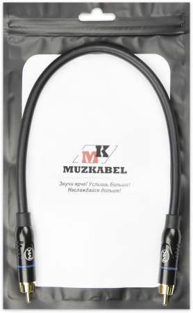 Патч-кабель MUZKABEL RCBIK3P - 0.1 метра, RCA – RCA (Синее кольцо)