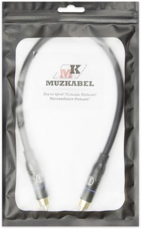Патч-кабель MUZKABEL RCBIK3P - 0.1 метра, RCA – RCA (Синее кольцо)