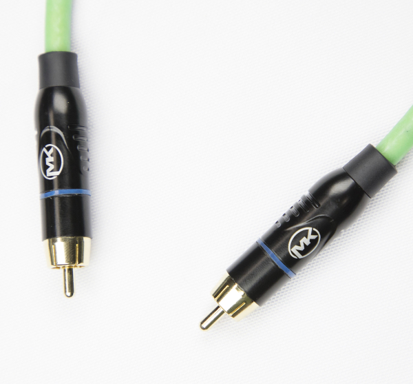 Патч-кабель MUZKABEL SRCIK2P - 0.2 метра, RCA – RCA (Синее кольцо)